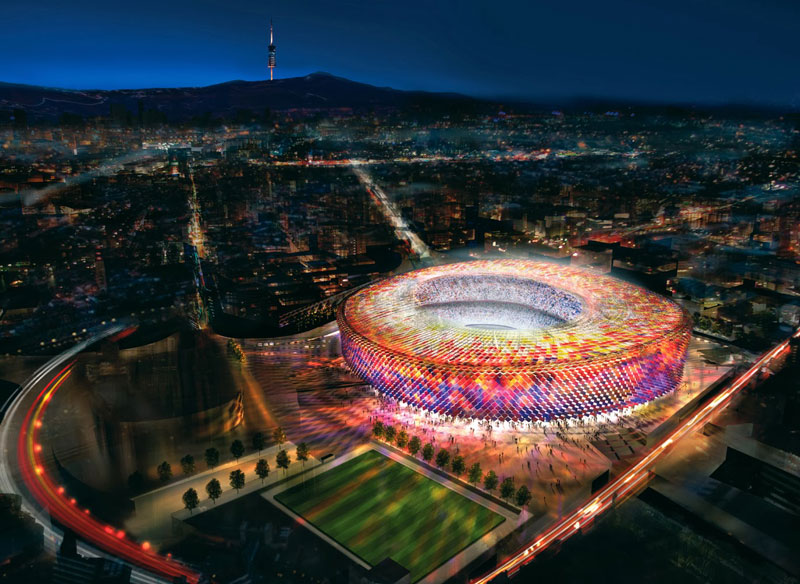 Estádio do Barcelona Noturna