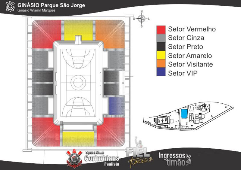 Estádio Parque São Jorge Setores